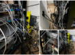 Disorganized server room before Seatec network infrastructure overhaul